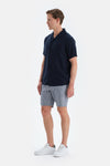 Navy MODAL PIQUE SHORTS WITH POCKETS