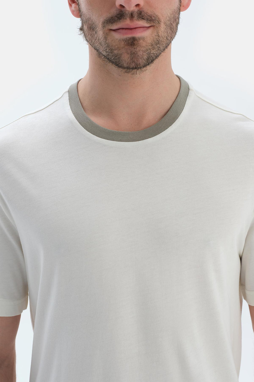 Ekru Kısa Kollu Tişört Şort Pijama Takımı