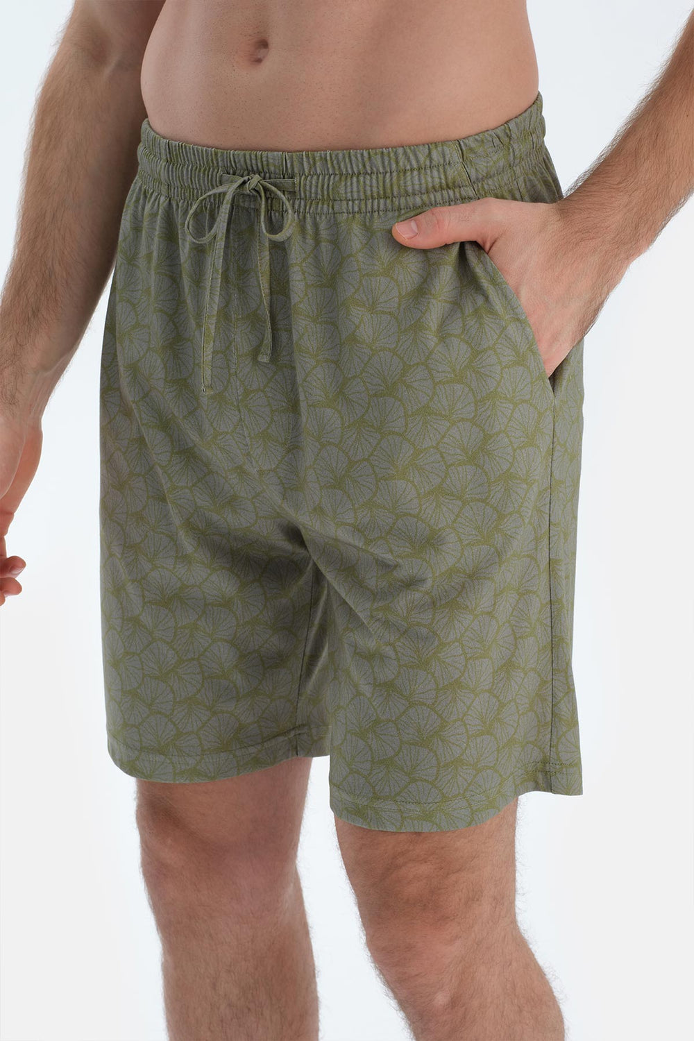 Ekru Kısa Kollu Tişört Şort Pijama Takımı