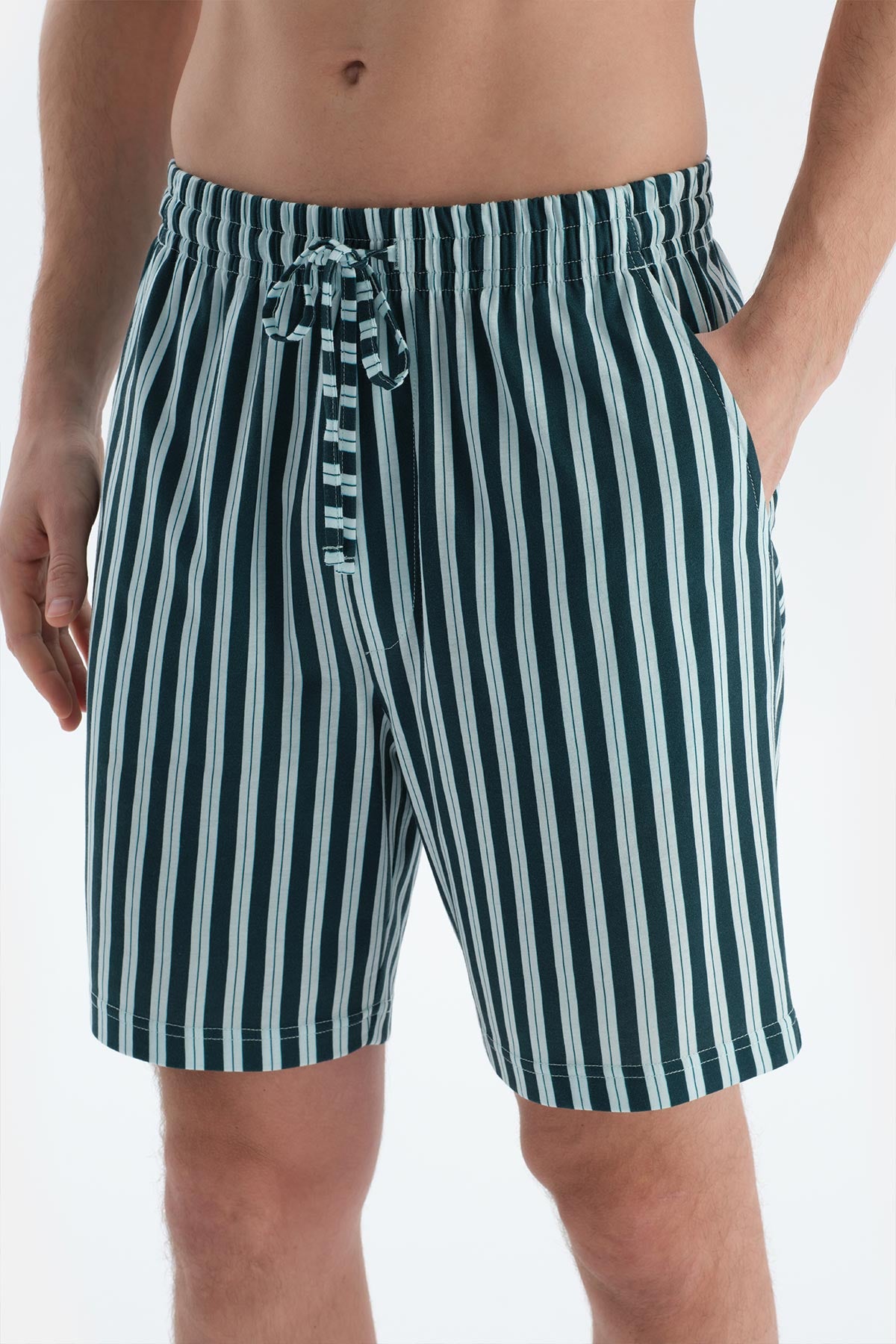 Multicolor Çizgili Gömlek Şort Pijama Takımı