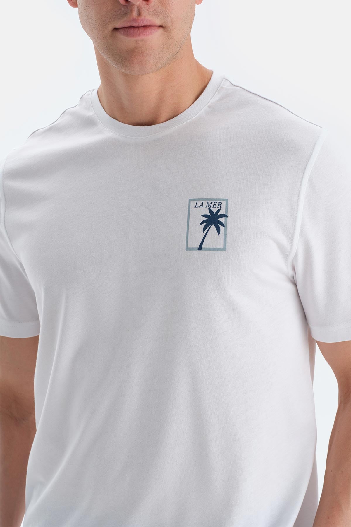 Ekru Baskı Detaylı Bisiklet Yaka Tişört Şort Pijama Takımı