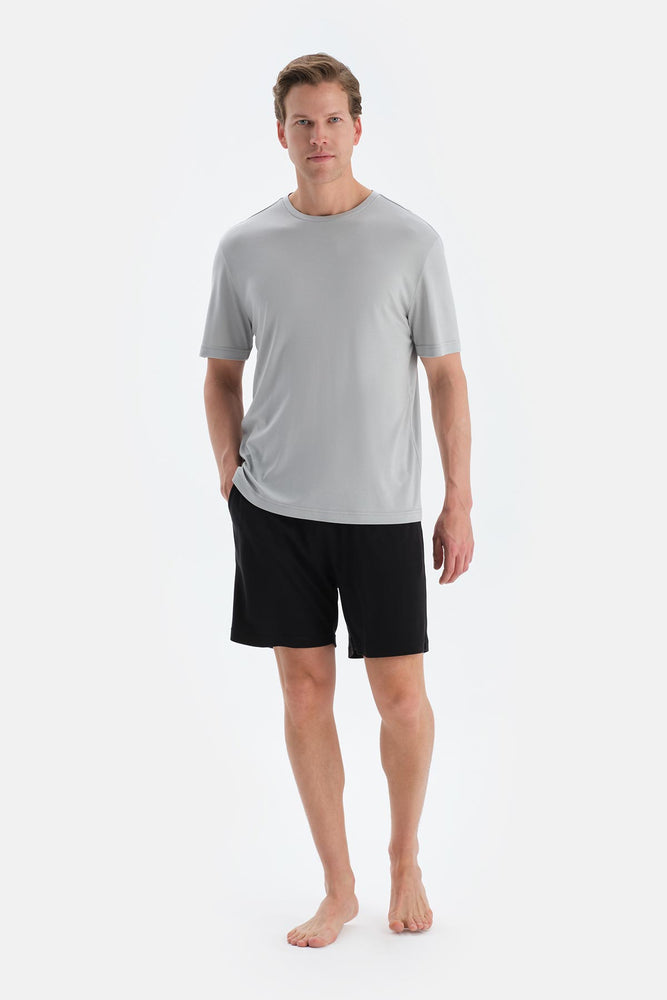 Buz Mavisi Cool Touch Tişört Şort Pijama Takımı