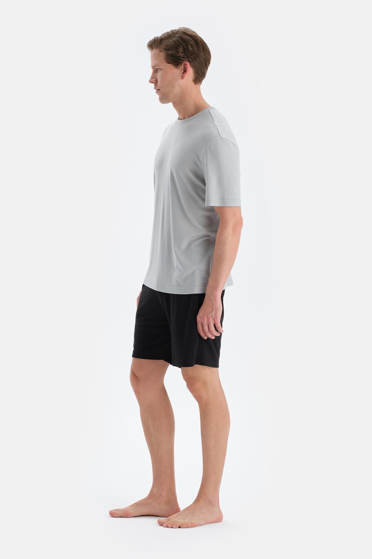 Buz Mavisi Cool Touch Tişört Şort Pijama Takımı