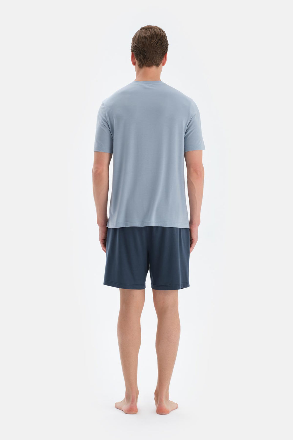 Mavi Cool Touch Tişört Şort Pijama Takımı