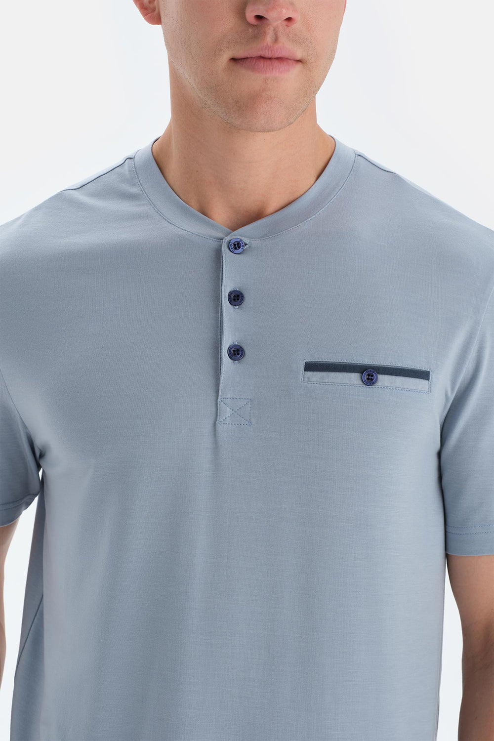 Mavi Cool Touch Tişört Şort Pijama Takımı