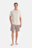Ekru Kısa Kollu Tişört Şort Pijama Takımı