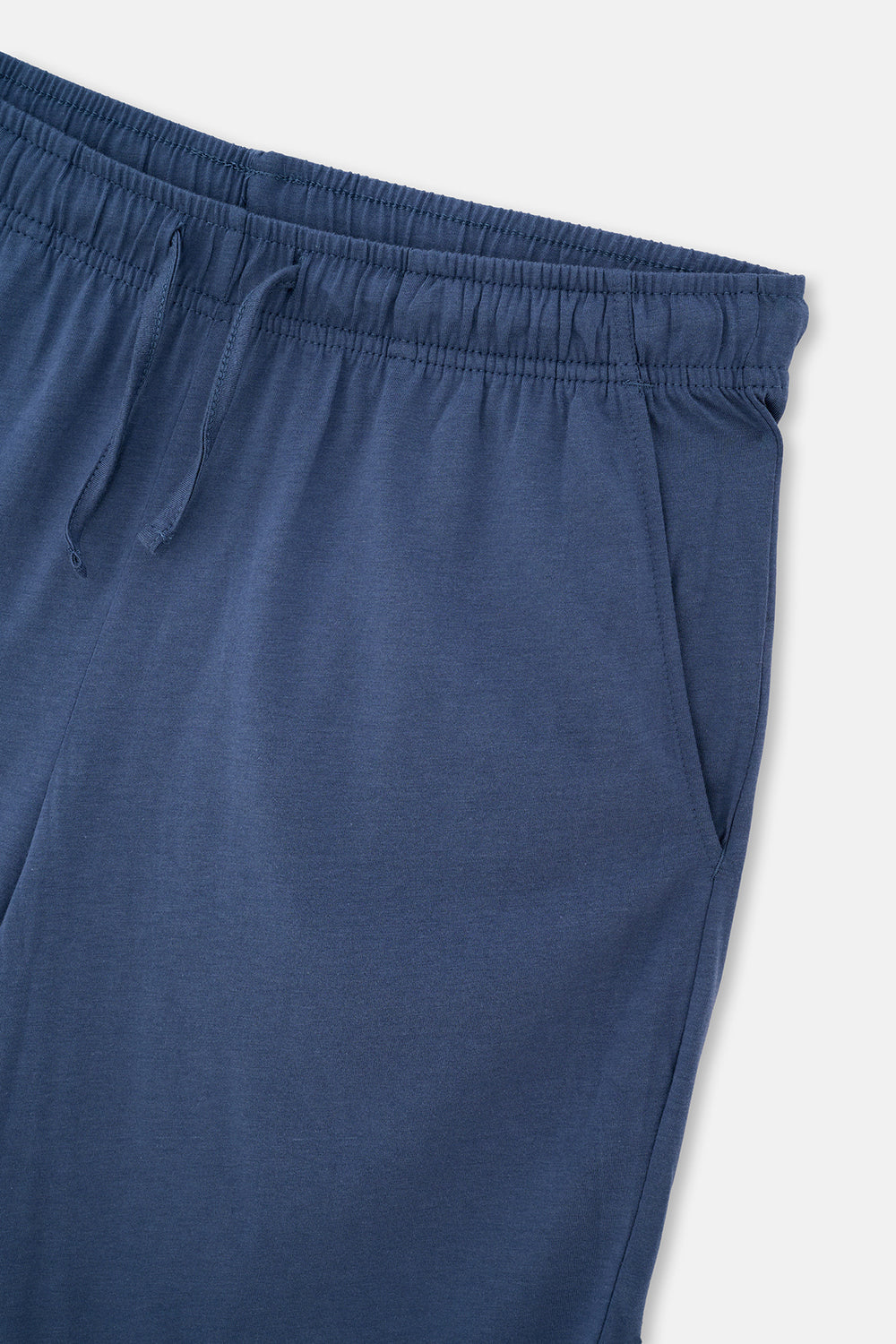 Indigo Pat Ve Cep Detaylı Tişört Şort Takım