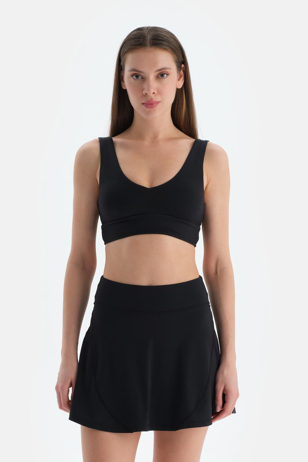 Siyah Kadın Kalın Askılı Sporcu Sütyeni