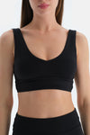 Siyah Kadın Kalın Askılı Sporcu Sütyeni