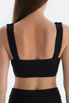 Siyah Kadın Kalın Askılı Sporcu Sütyeni