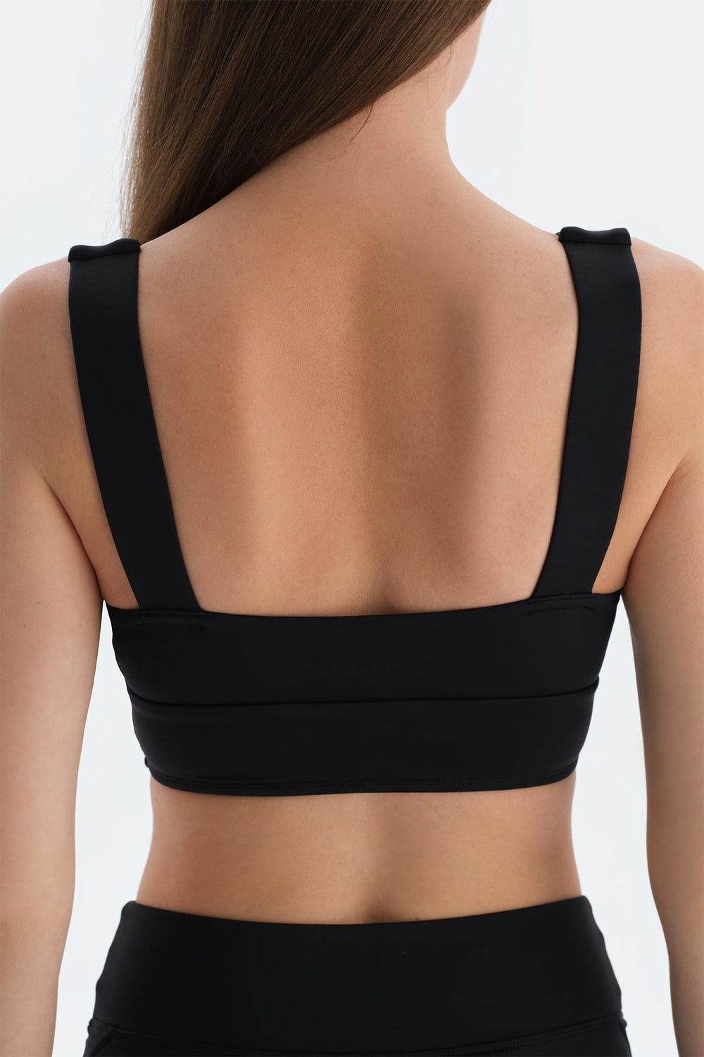 Siyah Kadın Kalın Askılı Sporcu Sütyeni
