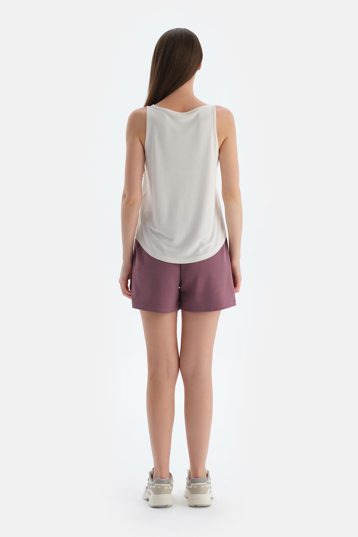 Kırık Beyaz Kadın Modal Karışımlı Atlet