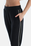 Siyah Kadın Modal Karışımlı Yan Şerit Detaylı Jogger Pantolon