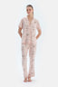 Pembe Metraj Baskılı Penye Modal Gömlek Pantolon Pijama Takımı