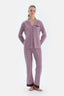 MULTICOLOR LACE GARNISHED VISCOSE T-SHIRT TROUSERS PAJAMA SET