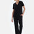 Black SHORT SLEEVE V-NECK BASIC VISCOSE T-SHIRT PANTS PAJAMA SET