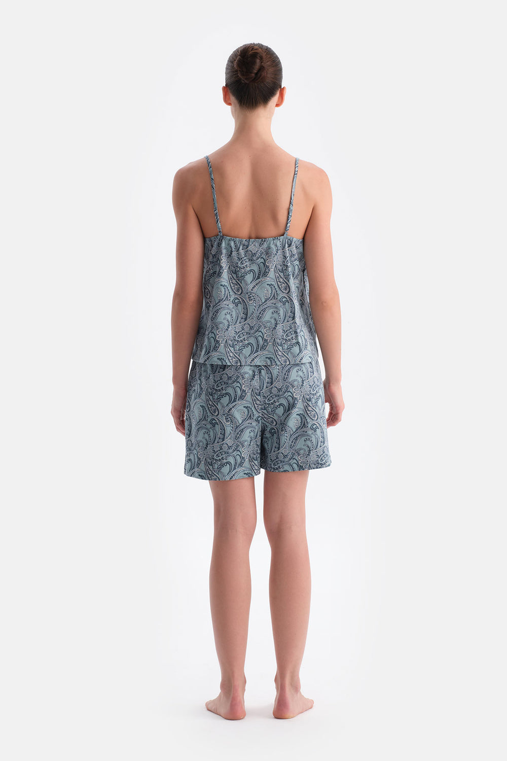 Ada Çayı Şal Desenli Atlet Şort Takım