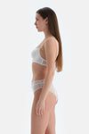 White TULLE DETAILED BODYSUIT