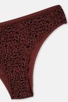 Kızıl Kahve-Koyu Bej Kadın 3'lü Desenli Brazilian Külot
