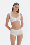 Ekru Yanları Büzgülü Poıntel Boyshort