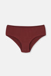 Burgundy-Dark Brown 3-PACK PATTERNED HIPSTER PANTIES