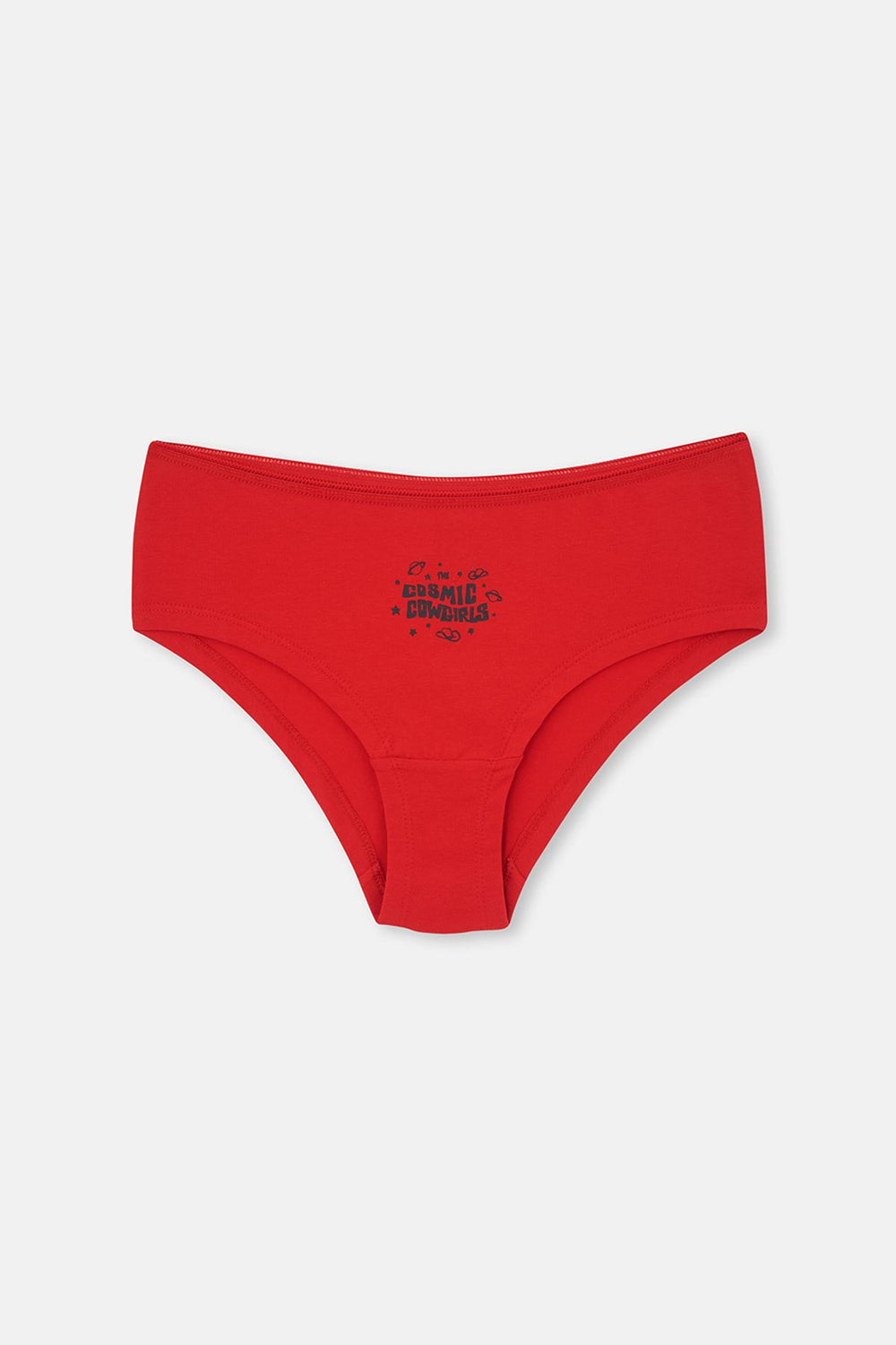 Kırmızı-Lacivert Kadın 3'lü Parça Baskılı Hipster Külot