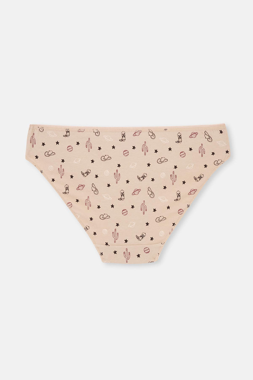 Burgundy-Dark Brown 3-PACK PATTERNED BRIEF PANTIES