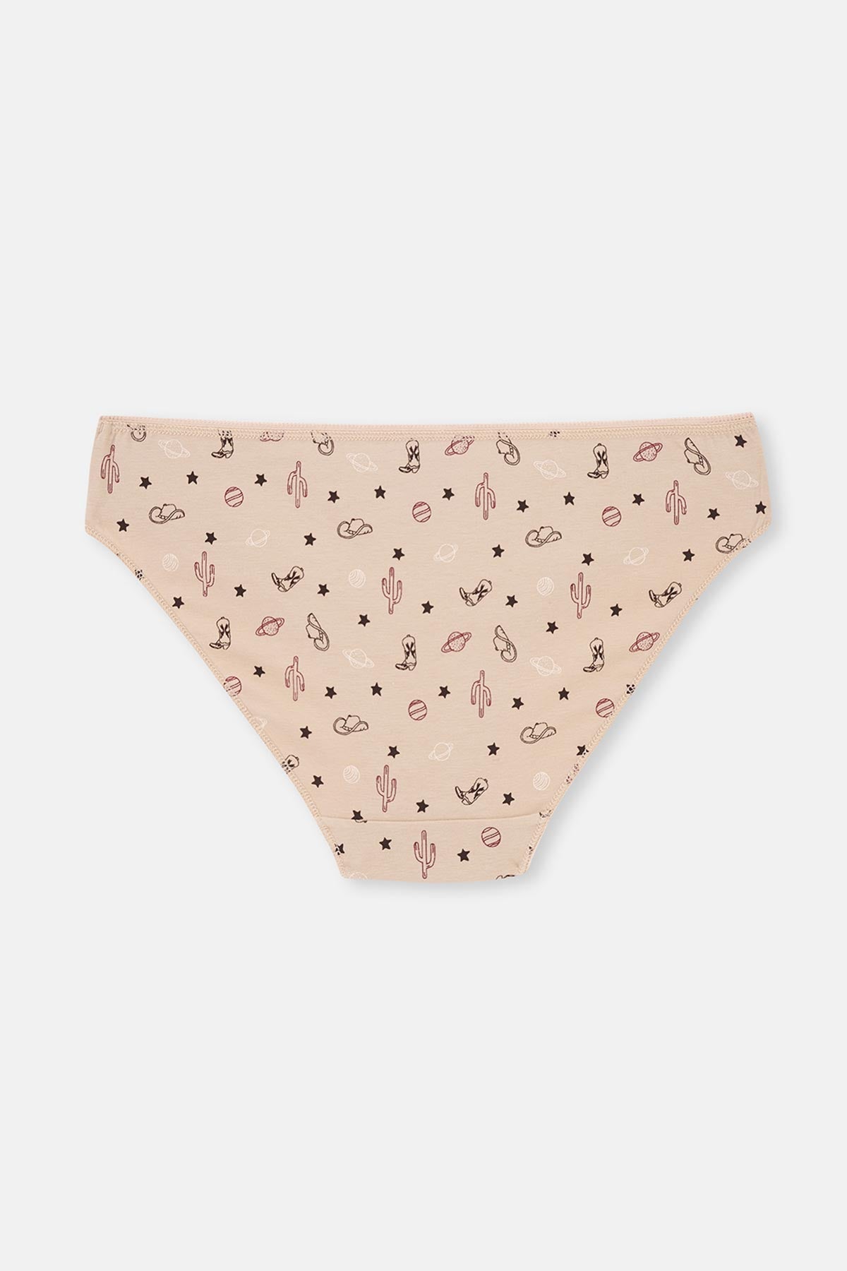 Burgundy-Dark Brown 3-PACK PATTERNED BRIEF PANTIES