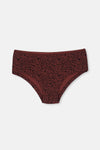 Red Brown-Dark Beige 3-PACK PATTERNED HIPSTER PANTIES