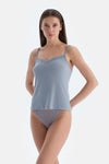 Ice Blue TULLE DETAILED BODYSUIT