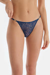 Navy TULLE DETAILED BODYSUIT