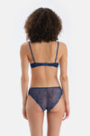 Navy TULLE DETAILED BODYSUIT