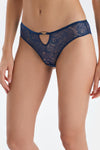 Navy TULLE DETAILED BODYSUIT