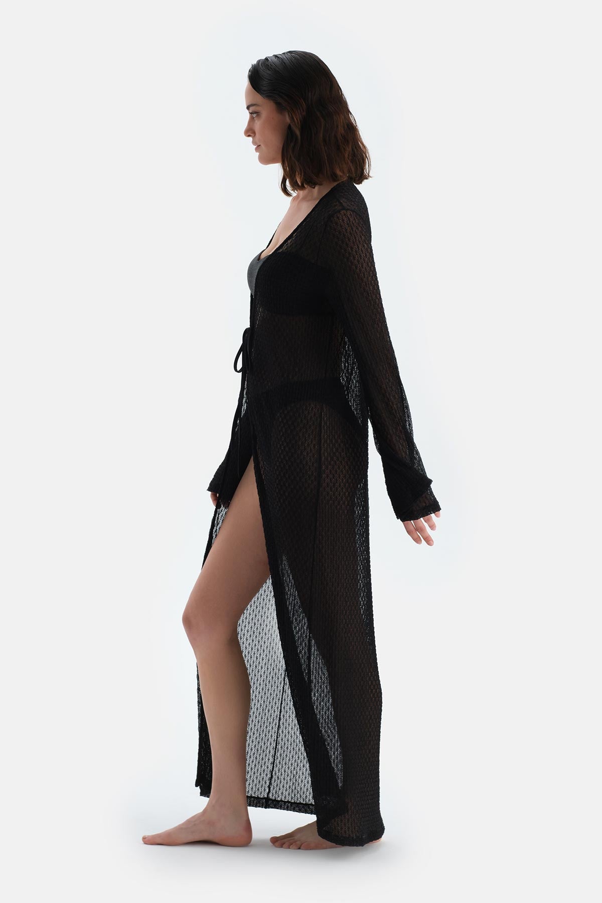 Siyah Uzun Kimono