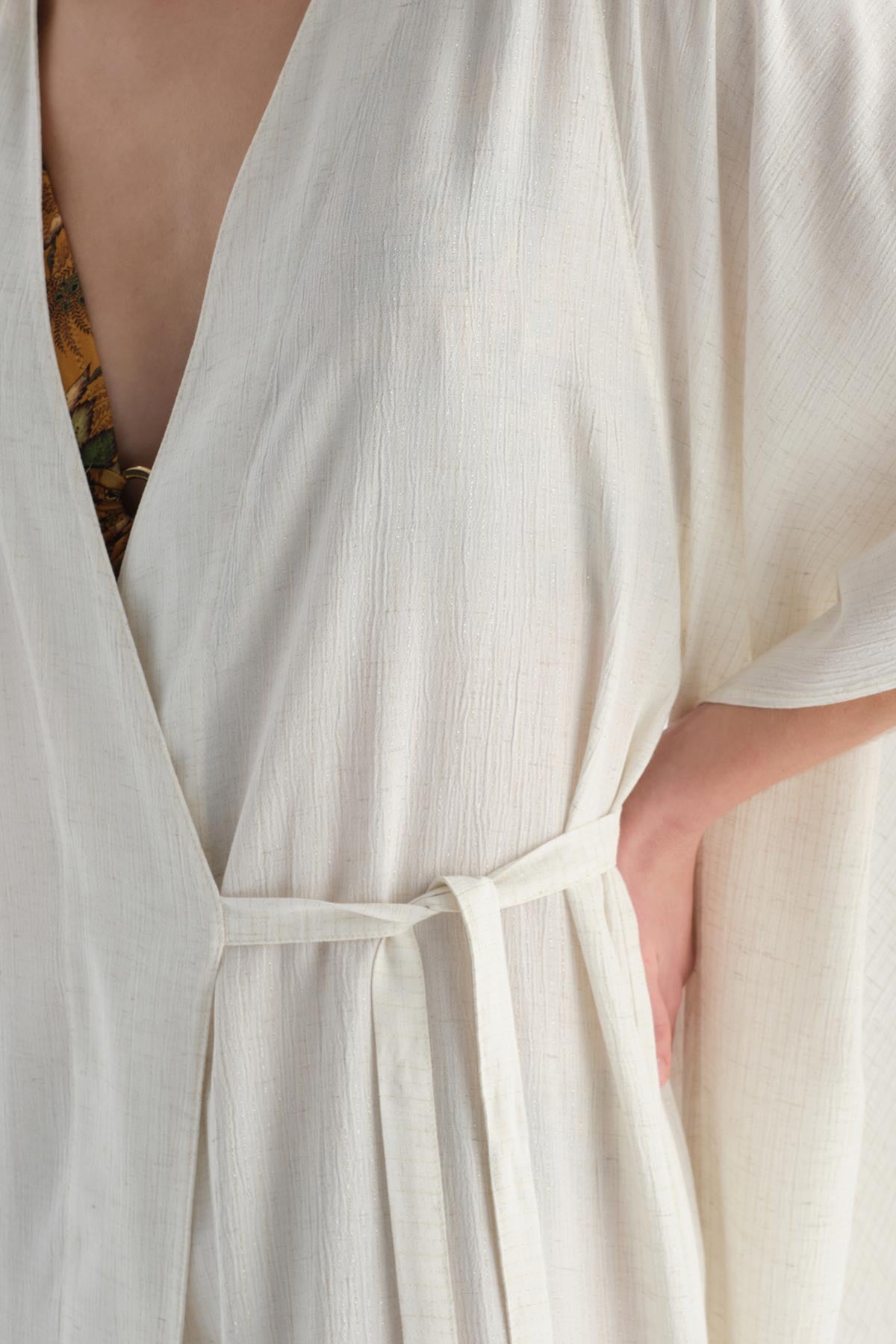 Ekru Uzun Kimono