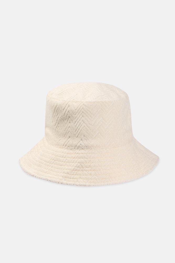 Ekru Kadın Desenli Bucket Şapka