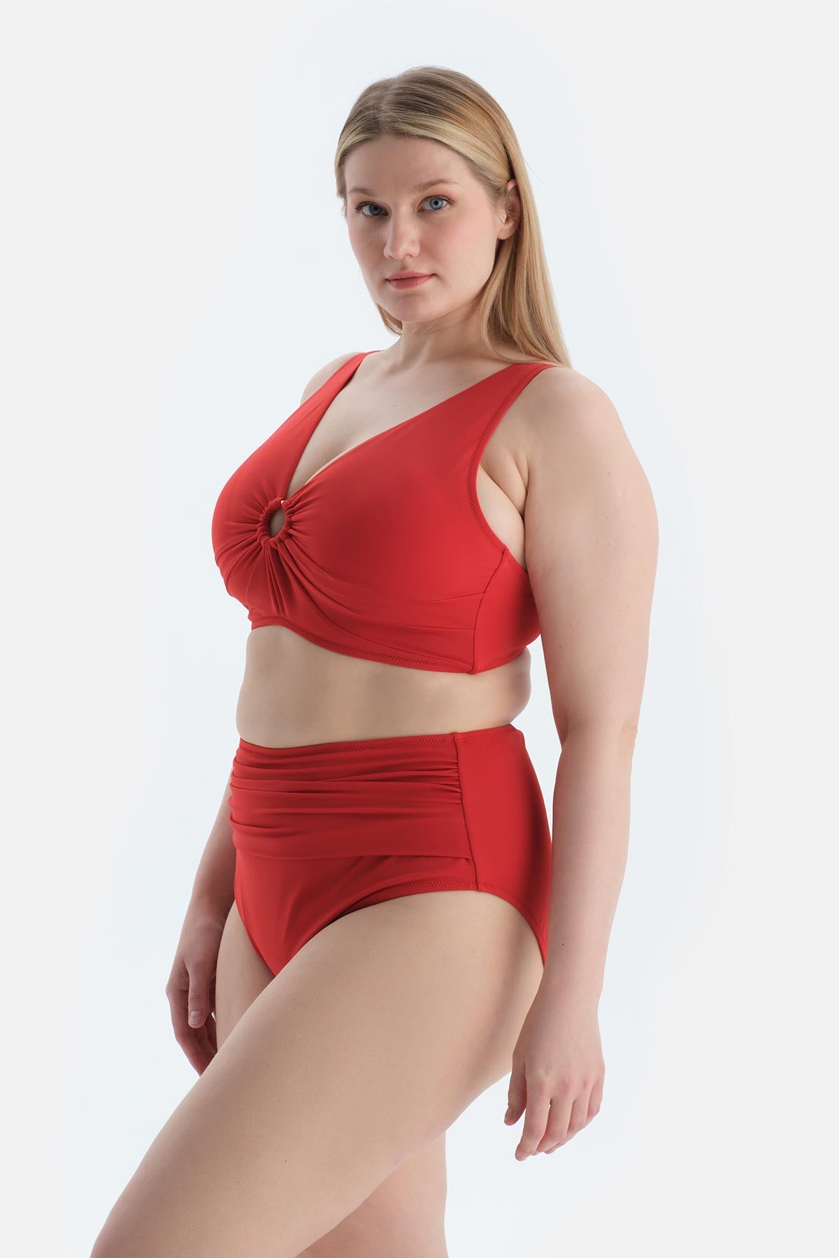 Kırmızı Yüksek Bel Bikini Alt