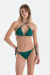 Koyu Yeşil Spagetti Bikini Alt