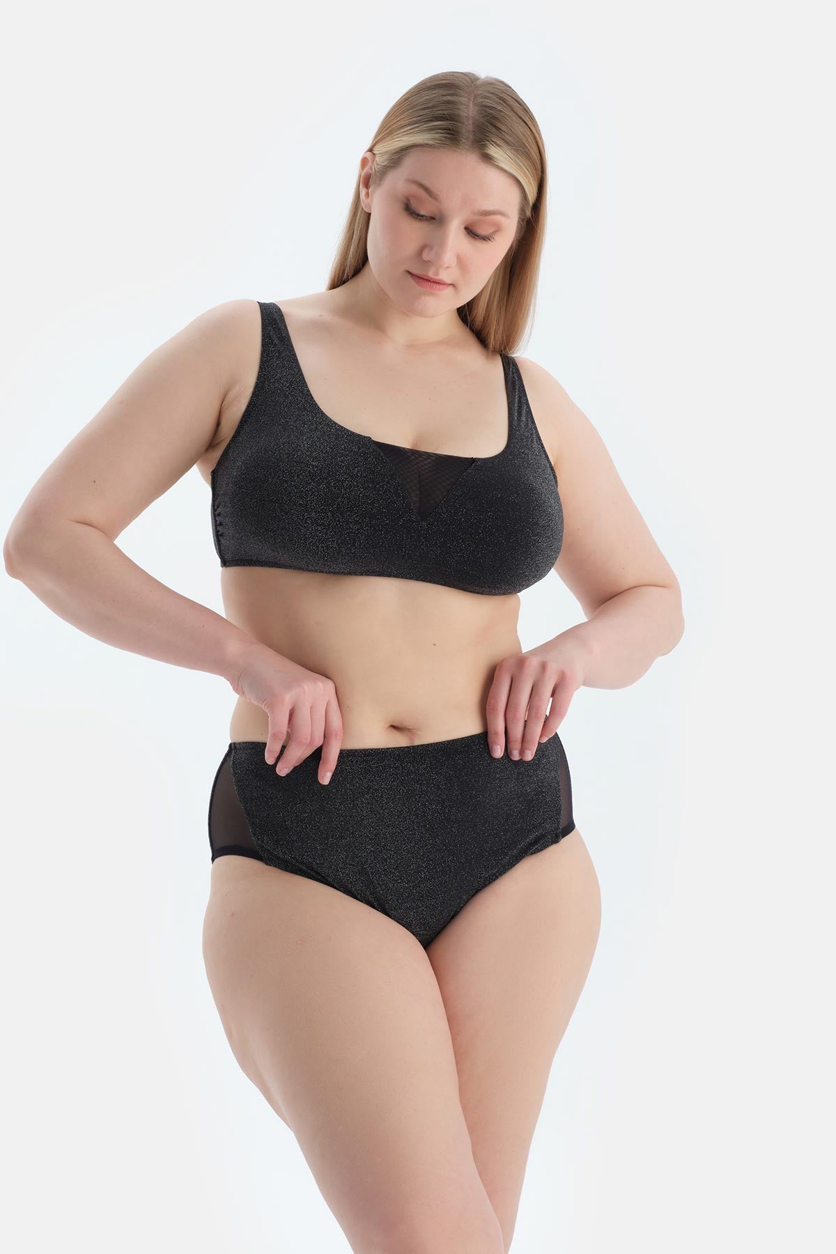 Siyah Yüksek Bel Bikini Alt