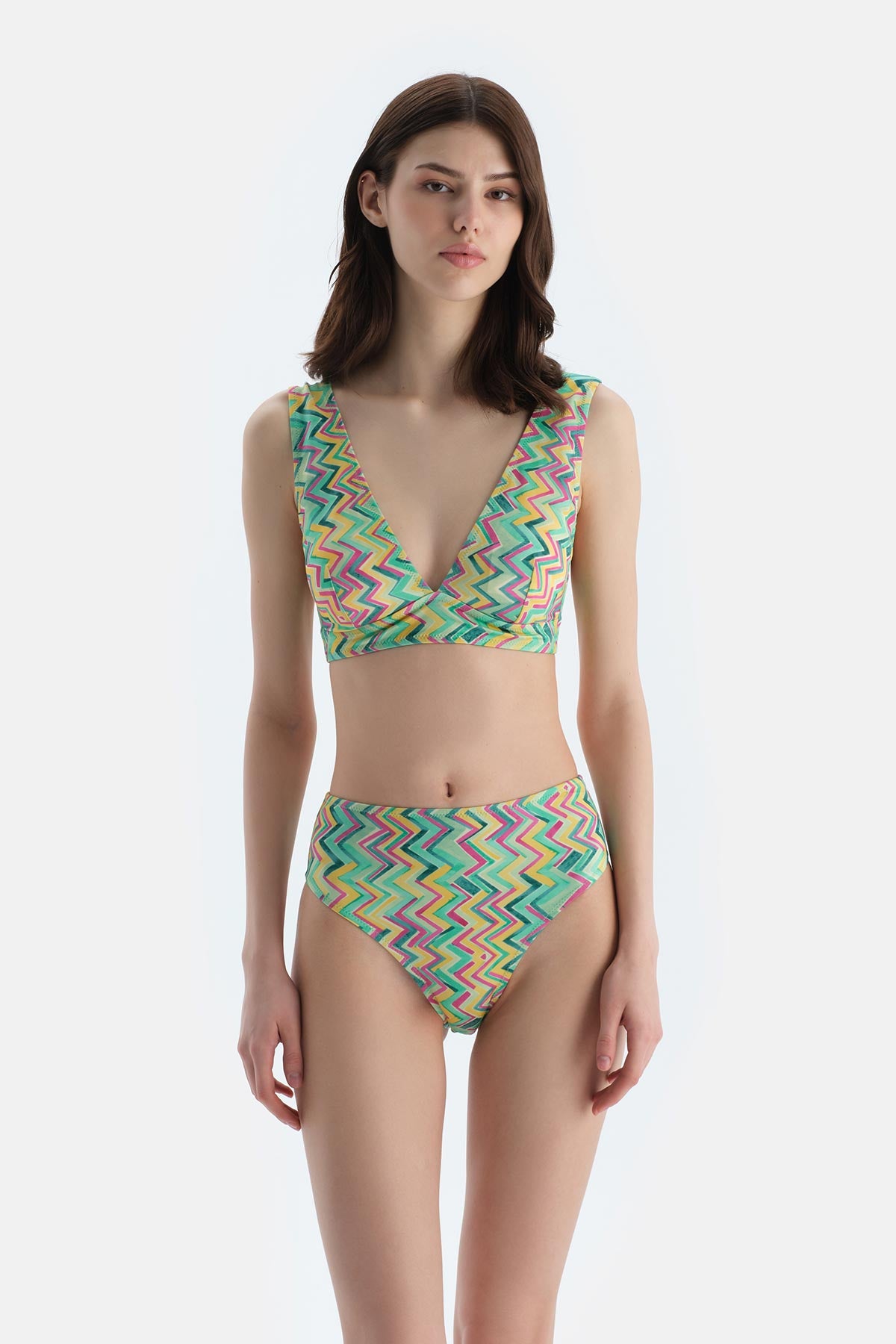 Multicolor Yüksek Bel Bikini Alt