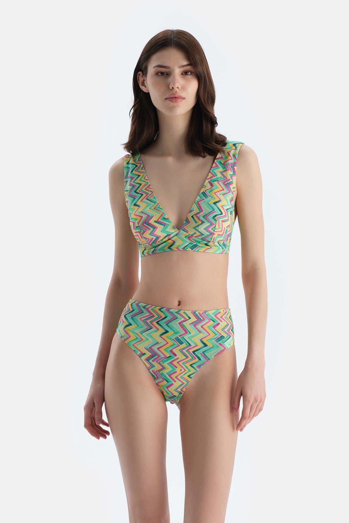 Multicolor Yüksek Bel Bikini Alt