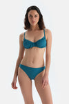 Petrol Mavi Normal Bel Bikini Alt