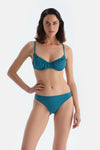 Petrol Mavi Normal Bel Bikini Alt