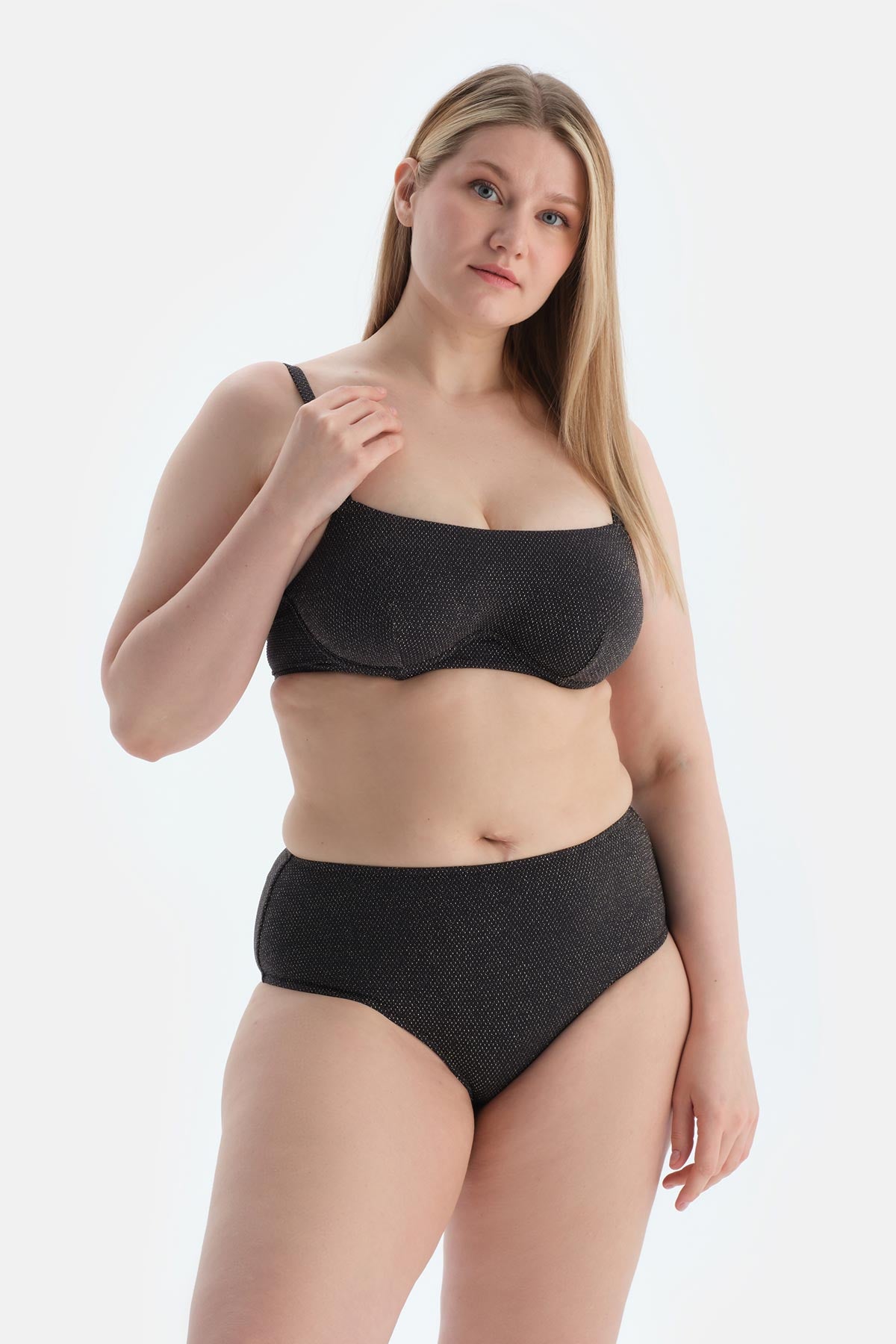 Siyah Yüksek Bel Bikini alt