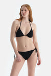 Siyah Spagetti Bikini Alt