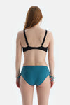 Petrol Mavi Yanı Büzgülü Bikini Alt