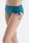 Petrol Mavi Yanı Büzgülü Bikini Alt