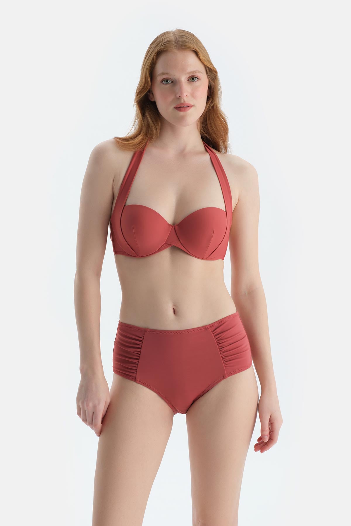 Kiremit Yanı Drapeli Yüksek Bel Alt