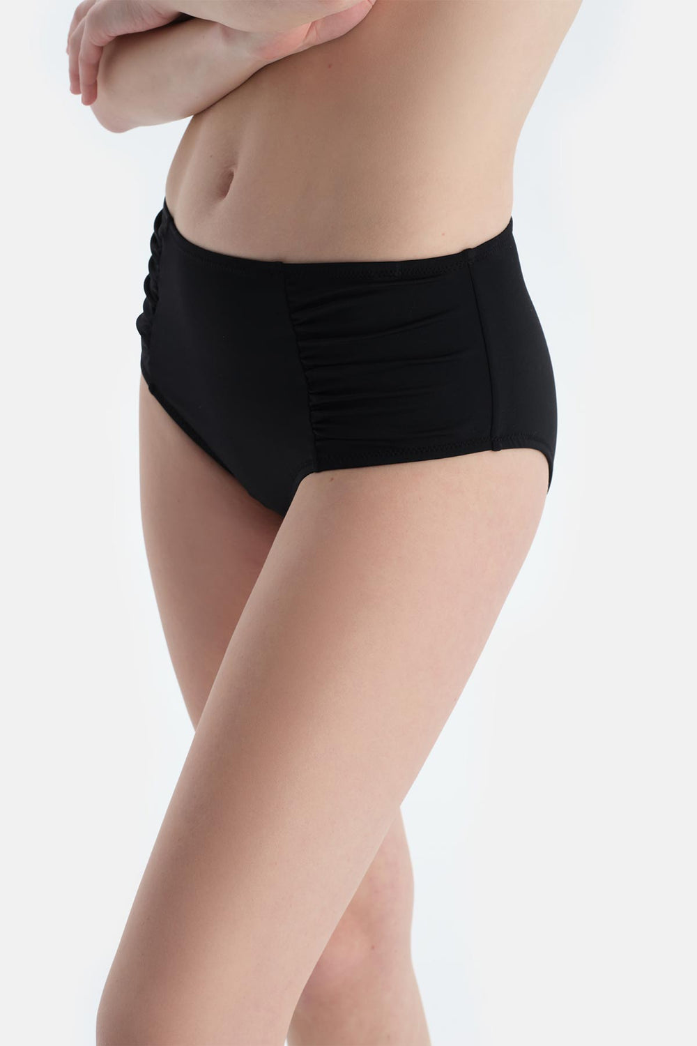 Siyah Yanı Drapeli Yüksek Bel Alt