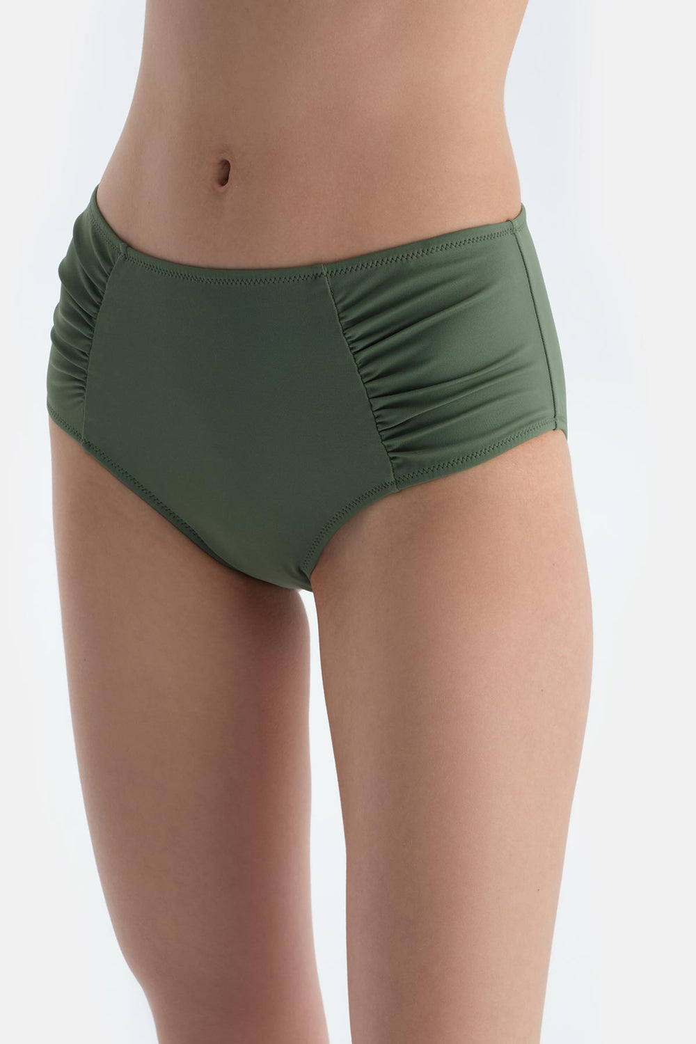 Yeşil Yanı Drapeli Yüksek Bel Alt